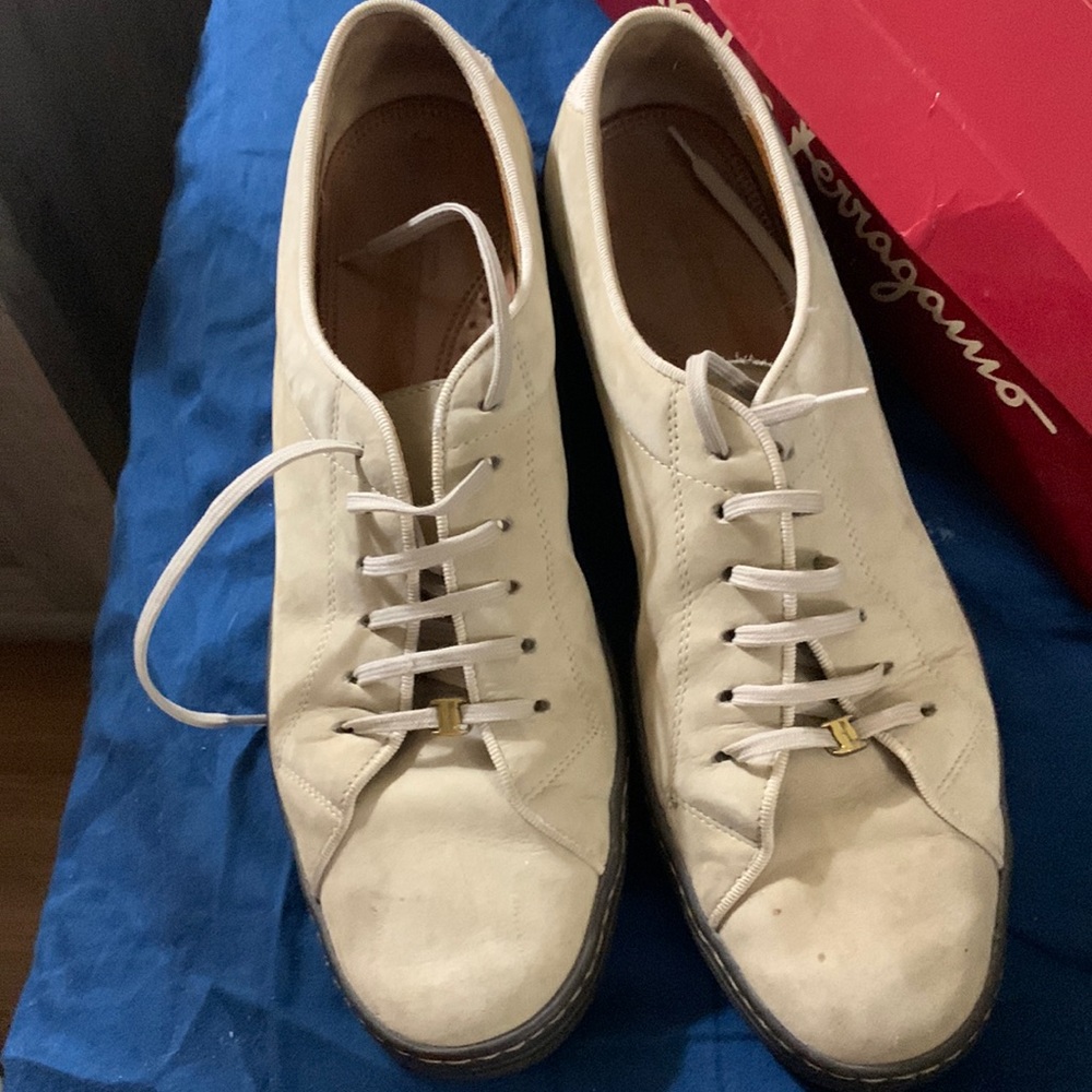 Salvatore Ferragamo Sport loafers beige calf nabuck size 10